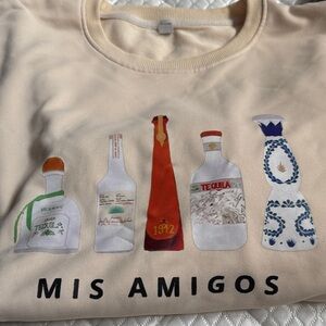 Cream Graphic Sweatshirt with fun tequila logo